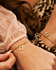 Gouden moeder dochter armbandjes met clover