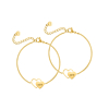 Graveerbare moeder & dochter armband duo love goudkleurig