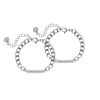 Graveerbare Schakelarmband Couple Zilver