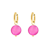 Earrings neon pink goldplated