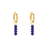 Earrings dark kobalt blue goldplated