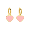 Pink heart kinder oorbellen goldplated