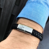 Graveerbare leren armband voor de mannen met band