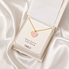 gouden kinder ketting met roze hartje in goud in drks doosje