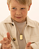 Graveerbare dog tag ketting kids goudkleurig