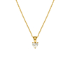 Ketting crystal heart goudkleurig