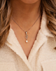 Zilveren ketting boho met parel