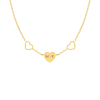 Initial ketting with triple love goudkleurig