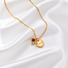 Gouden ketting met birthstone steentjes