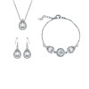 zilveren sparkle bruidsjuwelen set