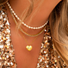 Parelketting gecombineerd met initialen ketting en sparkle ketting