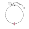 zilveren armband roze munt