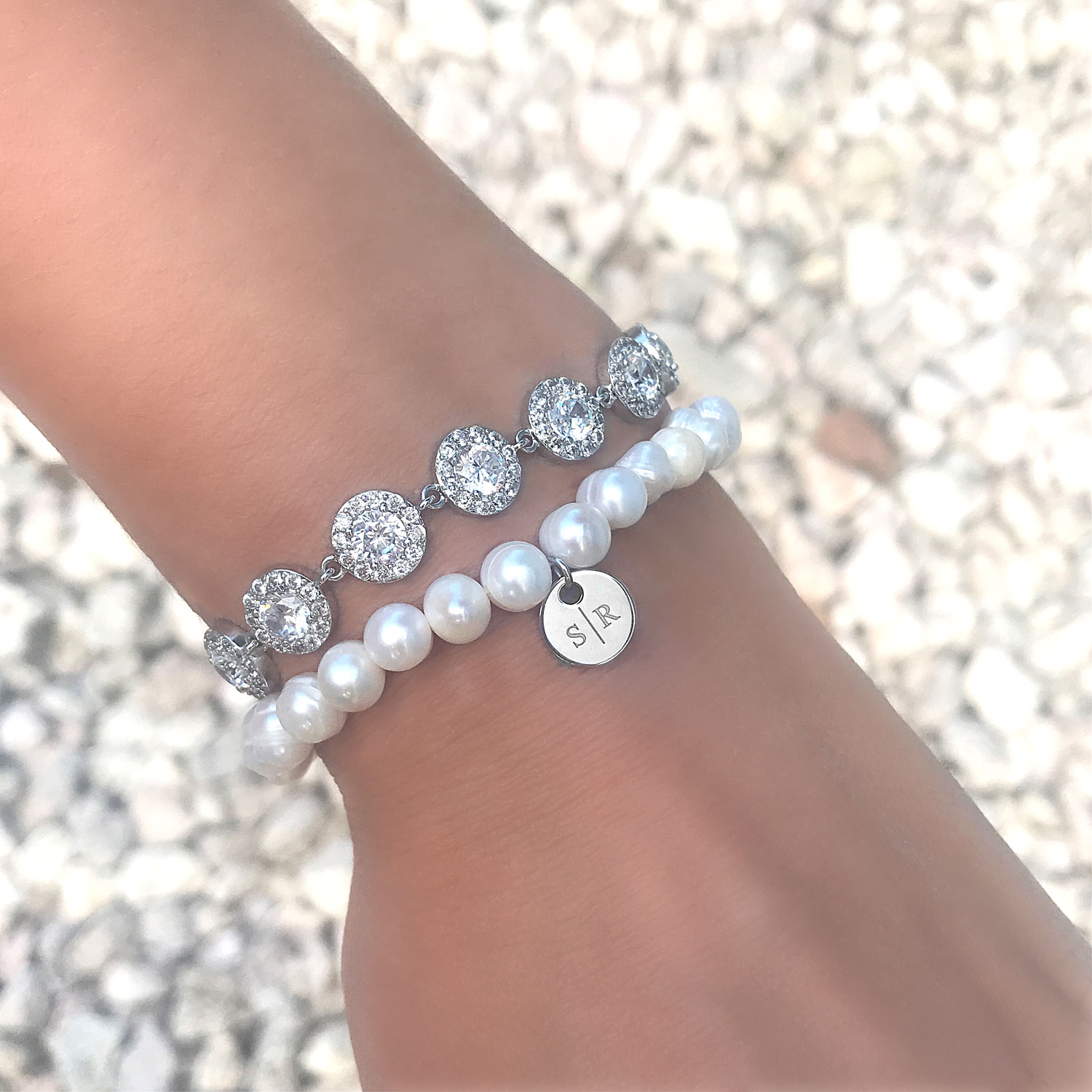 armbanden mix sparkle in de kleur zilver