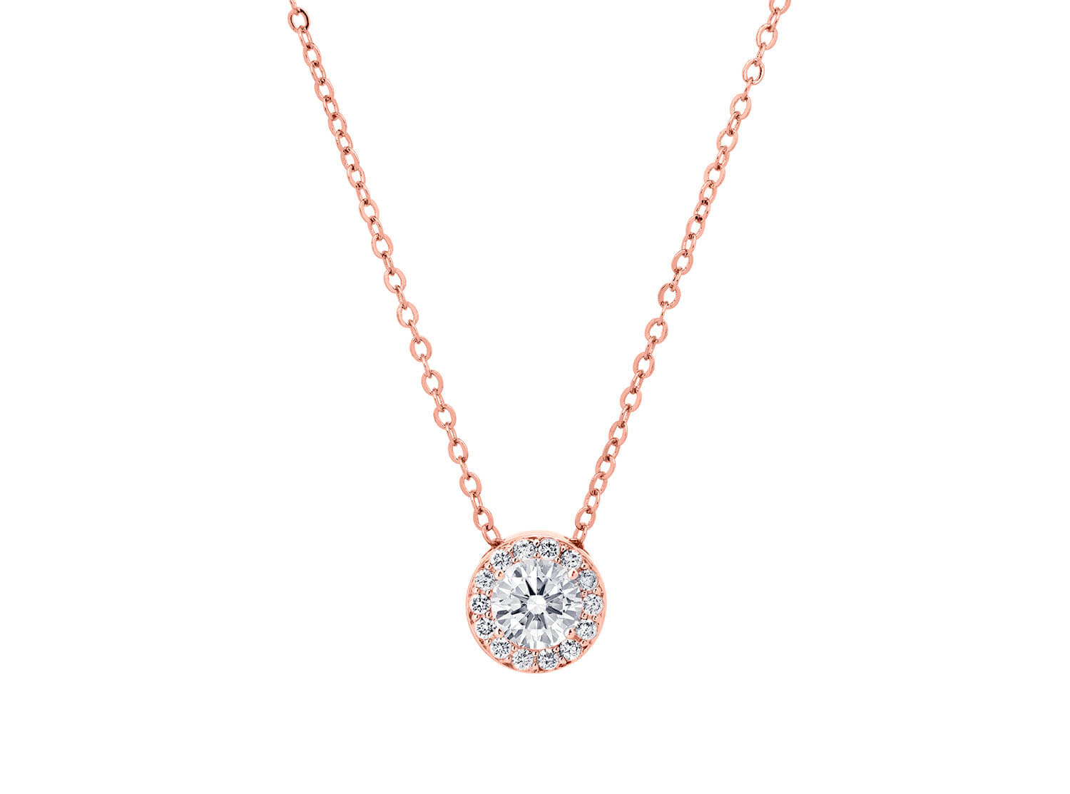 ketting in rose goud van drks met ronde hanger