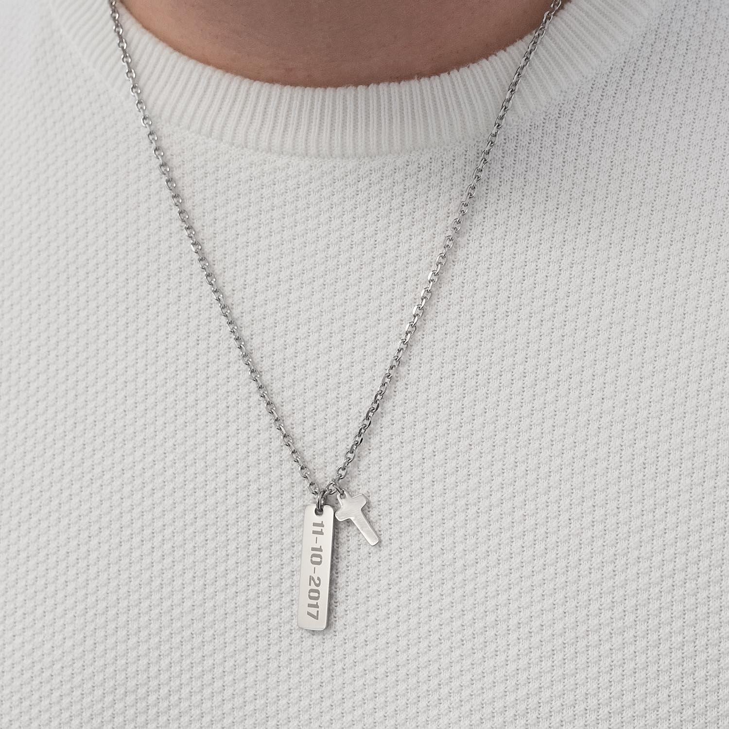 Ketting heren met naam kruisje